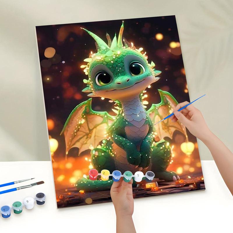 Dragon Printing Painting By Numbers Kit, DIY Paint By Numbers Kit without Frame, Wall Art Decoration for Home Living Room Bedroom