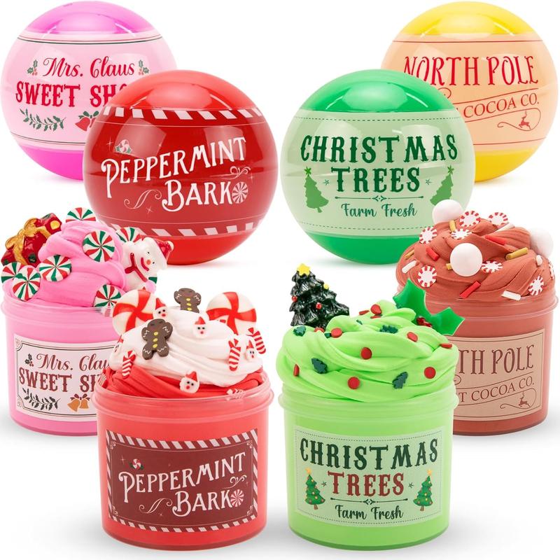 Christmas Stocking Stuffers for Kids - 4 Pack Slime Balls - Toys Kit Xmas Gifts for Classroom Rewards Teens Girls Boys