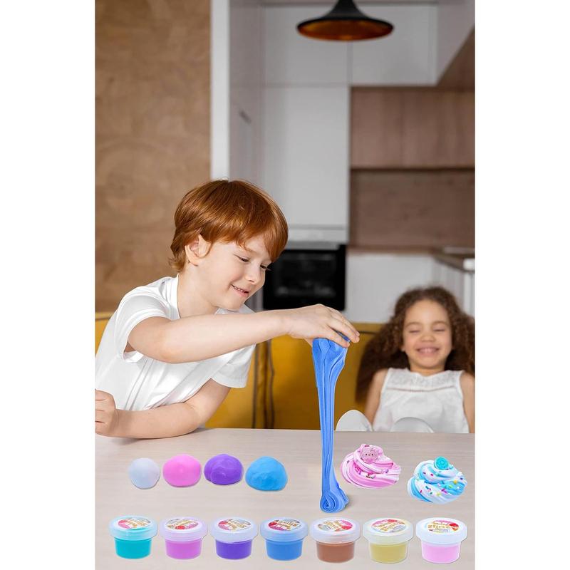 8 Pack Butter Slime Kit for Kids, Two-Toned Colorful Stress Relief Toys, Birthday Gifts, Party Favors for Girl Boys 6 7 8 9 10 11 12