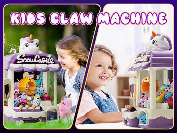 Claw Machine, Unicorns Toys, Candy Machine Dispenser, Arcade Games Mini Vending Machine with Slap Bracelet, Claw Game Machine, Christmas Birthday Gifts