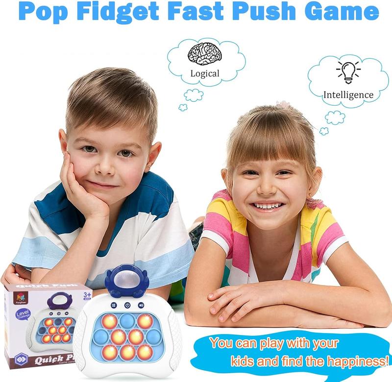 Quick Push Bubble Game,Popping Game Light up Pop Fidget Toy for Kids,Fast Push Console Game for Ages 3-12 for Boys and Girls,Handheld Puzzle Game Sensory Toys (Astronaut) - juguete