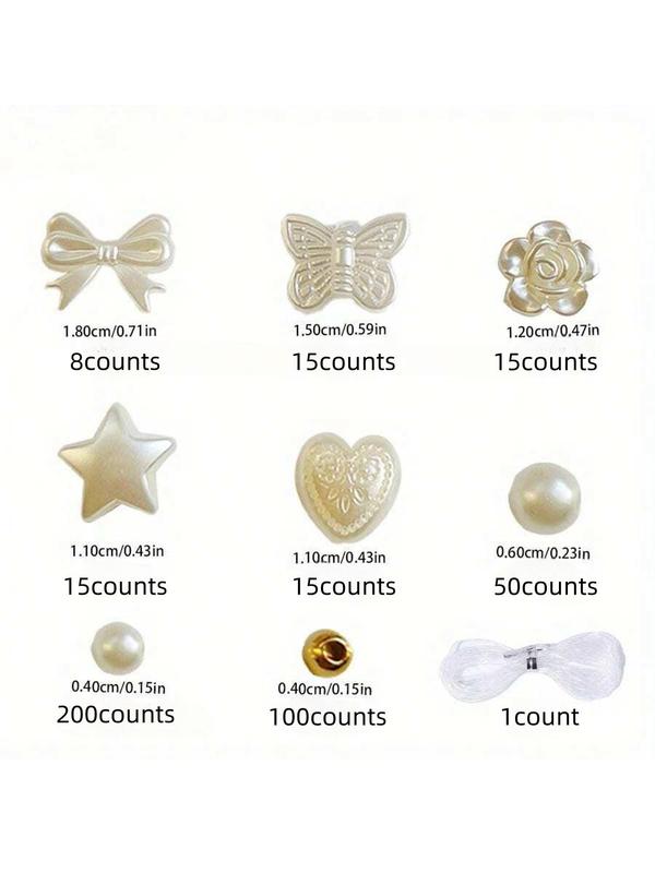 Faux Pearl & Bow & Flower & Star Shaped Beads Kit, DIY Jewelry Making Supplies for Bracelet Necklace Earrings, Jewelry Accessories for Women & Girls