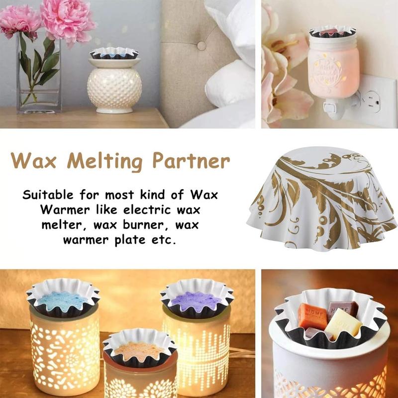 50 Wax Melt Warmer Liners for Scented Wax Melts Cubes or Candle Warmer Plate, Plug in Wax Warmer, Electric Wax Melter, and Wax Burner, Reusable and Leakproof Wax Melt Cups