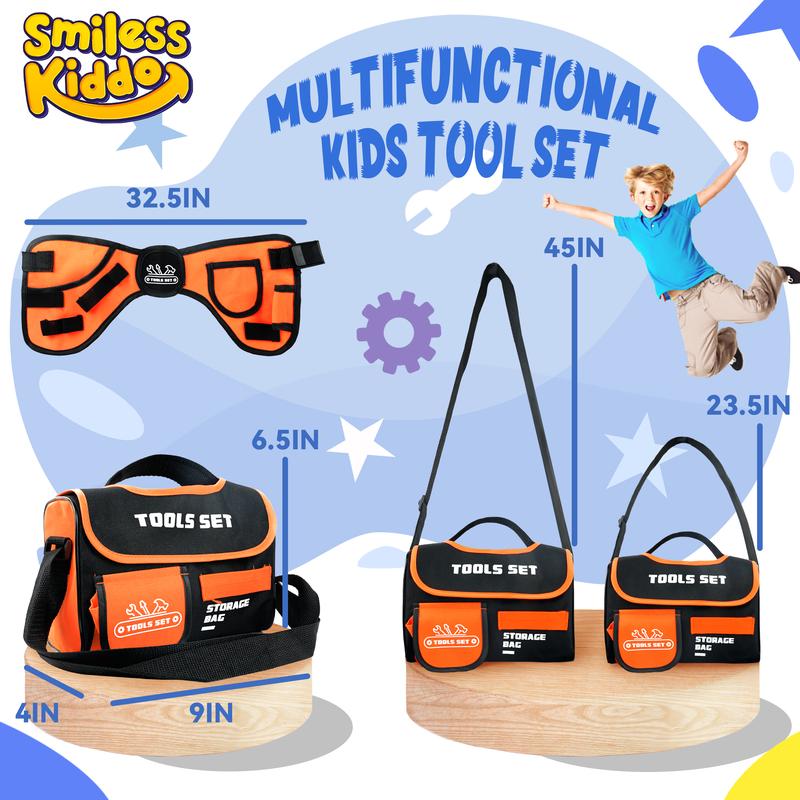 Children Tool Belt - 48pcs Children Tool Set Toys with Electronic Toy Drill, Pretend Play Construction Toy Tool Kits for Children age 4+