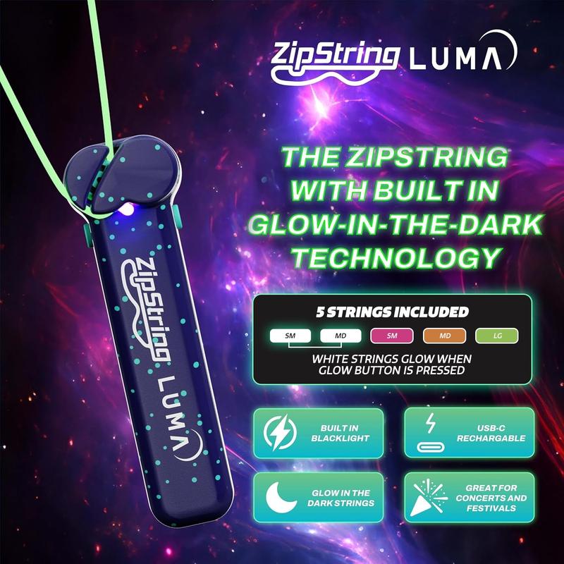 ZipString® Luma The Patented Glow-in-The-Dark Toy That Flies a Loop of String, Creates Endless Shapes and Tricks. Built-in LED for Glowing Fun. Perfect STEM Gift for Kids & Adults. Wonderment Awaits