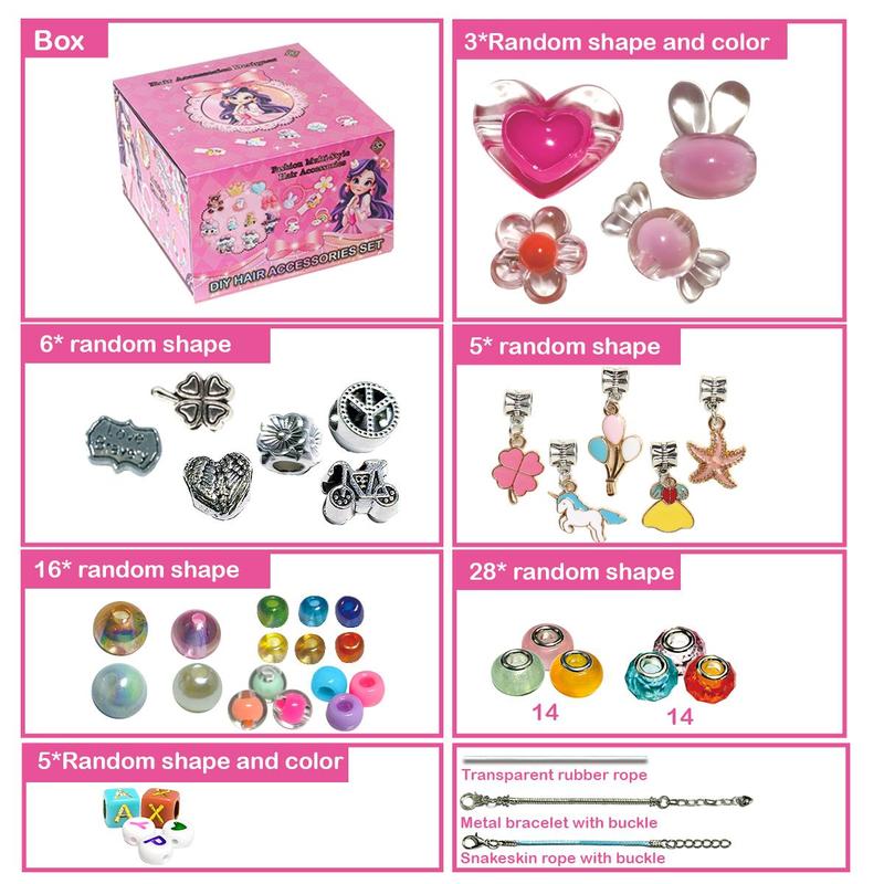 Bracelet Making Kit, 1 Set DIY Jewelry Set with Beautiful Double Layer Craft Box & Beads, Birthday Gift for Him or She Over 5 Years Old