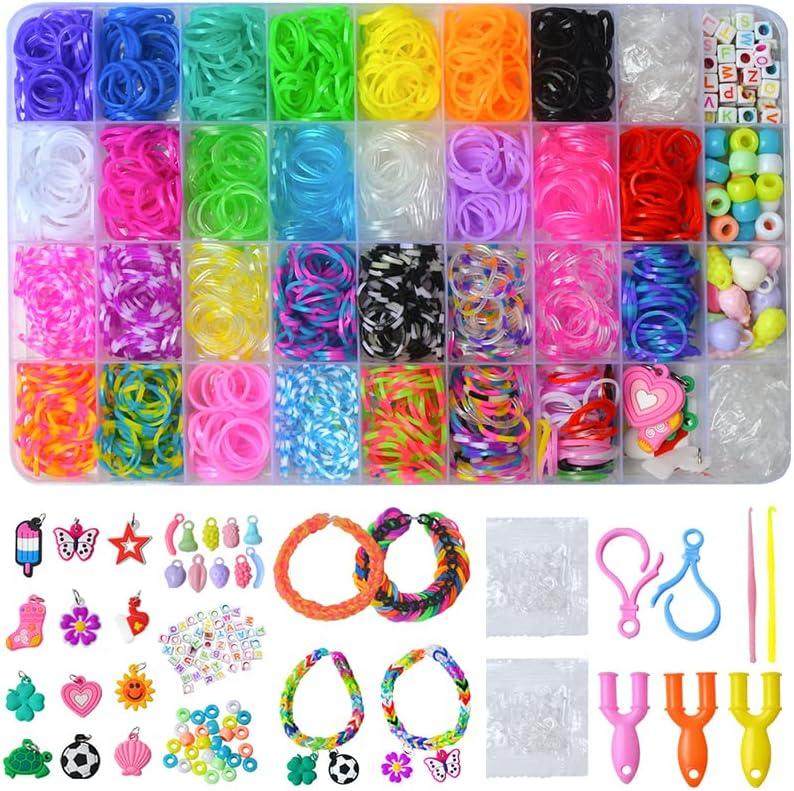 Rubber Bands for Bracelet,Premium Rubber Bands for Bracelet Making Kit DIY,Band Bracelet Mega Refill Kit Girls Gift,Colorful  Making Kit,Rubber Bands Refill Kit