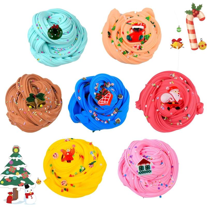 7 Pack Butter Slime Kit, Super Soft and Non-Sticky, Stress Relief Toy Party Favors Birthday Gifts for Girls and Boys,DIY Slime Toy for Kids.