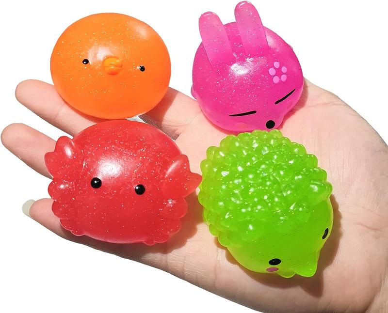 8-Pack Jumbo Glitter Animals Squishy Toys for Stress Relief