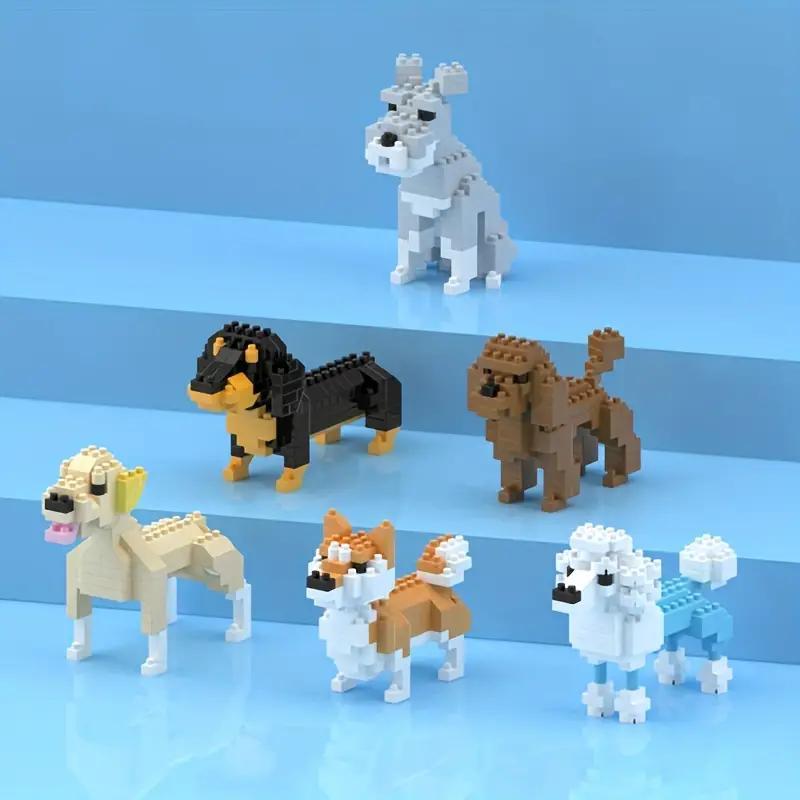 Cartoon Dog Design Building Blocks, 1 Set Mini Cute Animal Building Blocks, DIY Assembled Learning Building Blocks Toy, Home Decoration Ornament, Party Favor