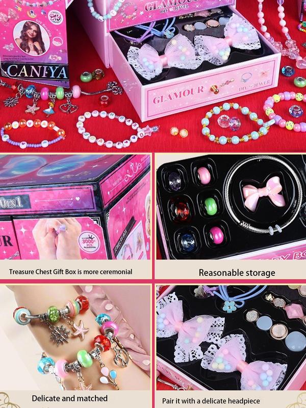 Cute Beads for Jewelry Making, 1 Box DIY Jewelry Making Kit, DIY Jewelry Making Supplies for Bracelet Necklace Earrings for Girls