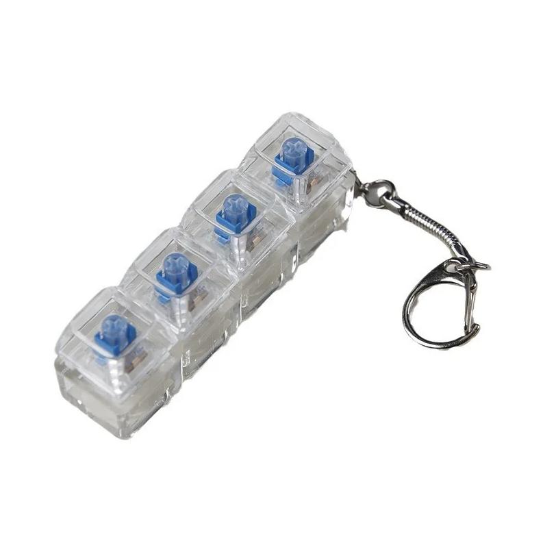 LED Mechanical Keyboard Keychain Toy for Stress Relief