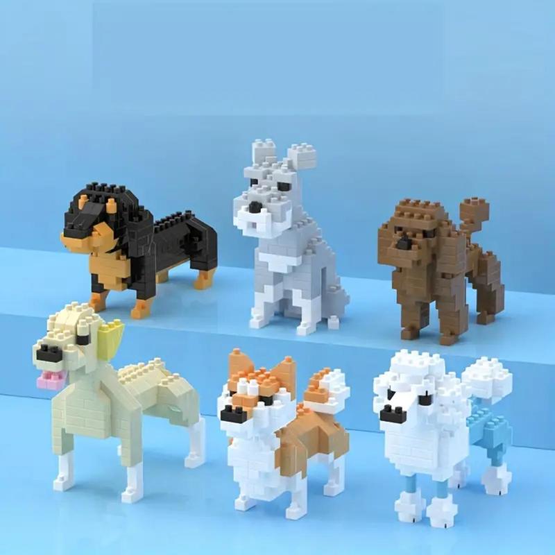 Cartoon Dog Design Building Blocks, 1 Set Mini Cute Animal Building Blocks, DIY Assembled Learning Building Blocks Toy, Home Decoration Ornament, Party Favor