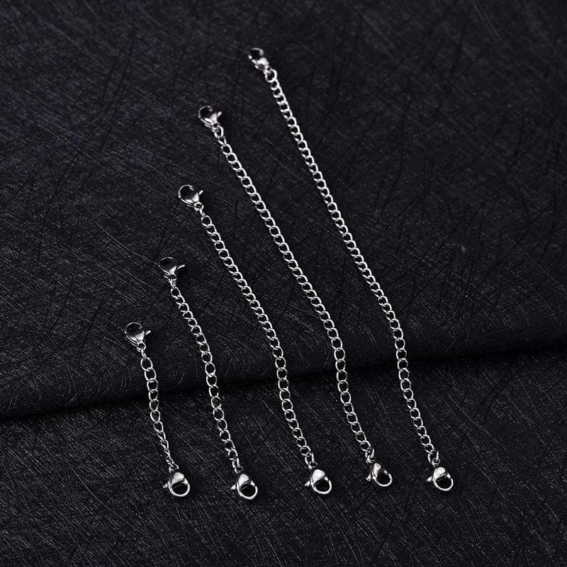 5 count  Stainless Steel Necklace Extender Chain Links  Lobster Necklace Extenders for Necklaces Bracelet Anklet Stainless Steel Chain Extenders for  Making (2in 3in 4in 5in 6in)