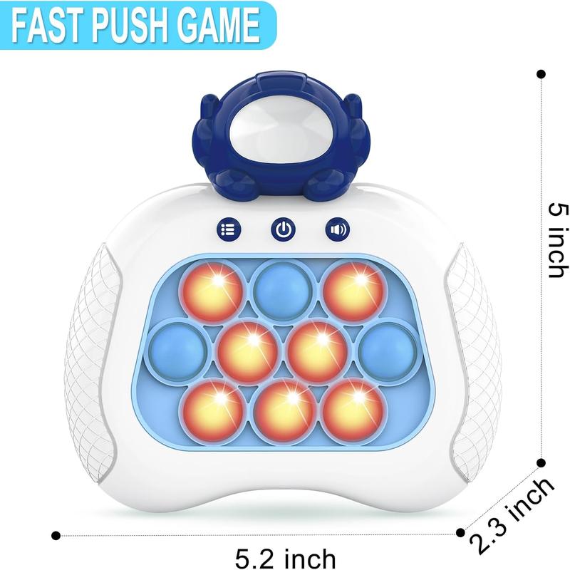 Quick Push Bubble Game,Popping Game Light up Pop Fidget Toy for Kids,Fast Push Console Game for Ages 3-12 for Boys and Girls,Handheld Puzzle Game Sensory Toys (Astronaut) - juguete