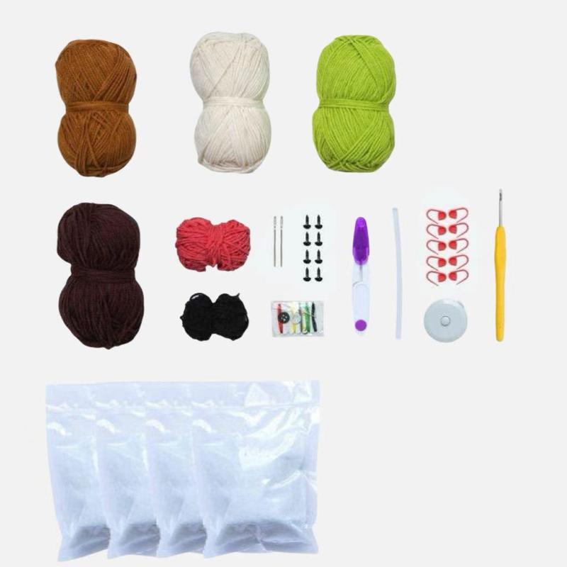 Cactus Crochet Kit for Beginners, 1 Set Crochet Starter Kit with Crochet Hooks, Crochet Accessories, DIY Crochet Supplies for Home Decor