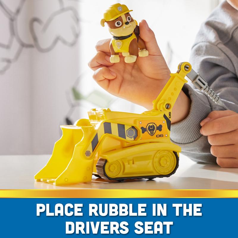 PAW Patrol, Rubble’s Bulldozer, Toy Vehicle with Collectible Action Figure, Sustainably Minded Kids Toys for Boys & Girls Ages 3 and Up