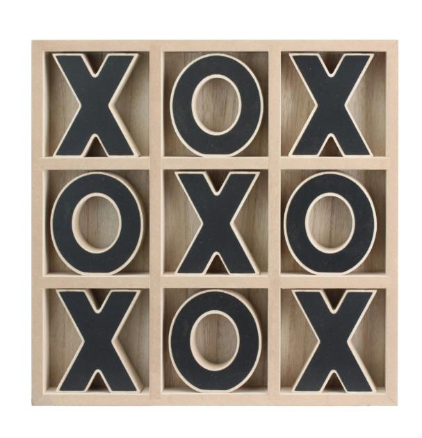 Decorative Wood Tic-Tac-Toe Set, Brown