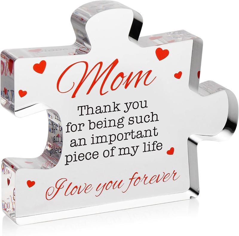 Engraved Acrylic Block Puzzle Mom Present - Gifts for Mom - 4.1 x 3.5 inch