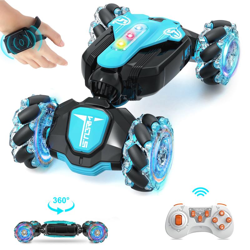 Remote Control Car, Hand Gesture Sensing RC Stunt Car with Light & Music, 2.4GHz 4WD Gesture Sensing RC Stunt Car Toys, 360° Rotating All Terrains Monster Truck for Boys Kids