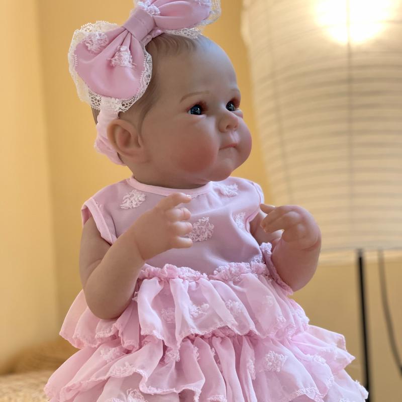 48CM All Vinyl Girl Bettie Bebe Reborn Dolls Handmade Painted Full Body Soft Vinyl Reborn Doll Girl With Adorable Outfits For Family's Gifts Collection Series