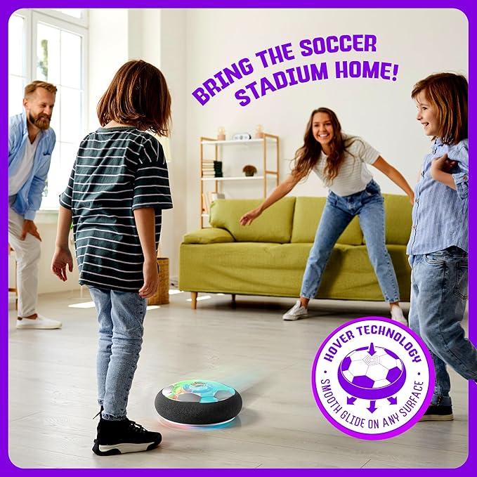 Hover Soccer : 1 Floating Soccer Balls with 2 Goals,  Indoor Active Game Ball – Fun Gliding Disk Toy for Kids Ages 5-12, Perfect Birthday or Christmas Gift for Boys and Girls