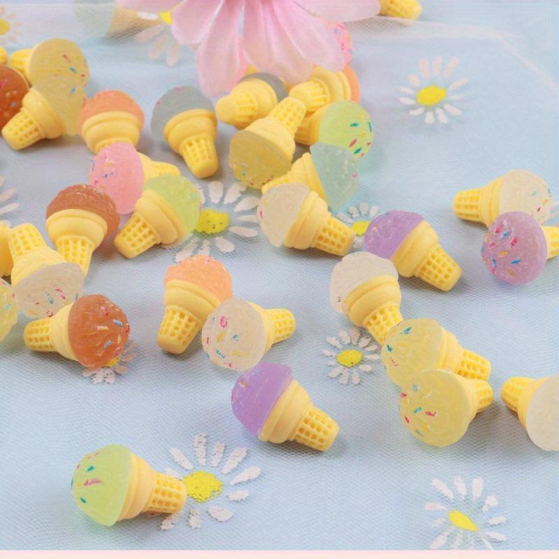 Luminous Resin Ice Cream Cone (10pcs), Kawaii glowing Ice Cream Cone for DIY Hairpin Scrapbooking, DIY Supplies for Journal Making