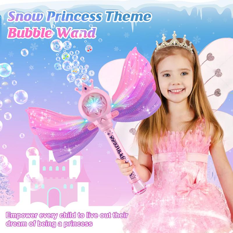 Christmas Bubble Wands for Kids Girls - LED Light & Music Bubble Machine, Outdoor Party Birthday Toys for Toddlers, Gift for Girls