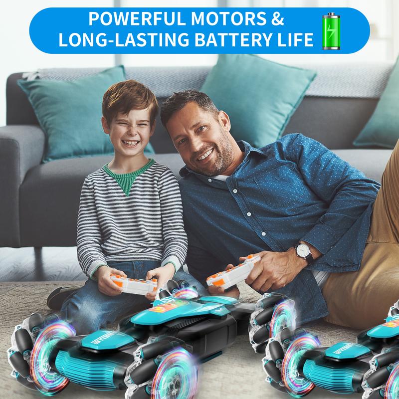 Remote Control Car, Hand Gesture Sensing RC Stunt Car with Light & Music, 2.4GHz 4WD Gesture Sensing RC Stunt Car Toys, 360° Rotating All Terrains Monster Truck for Boys Kids