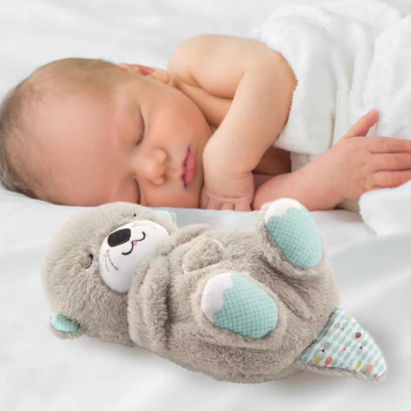 Schlsummer Otter, Snooze Otter Cute Toy, Adult Snooze Otter, Cute Toy Sleep Otter, Snooze Otter with Breathing Movement and Music Heartbeat