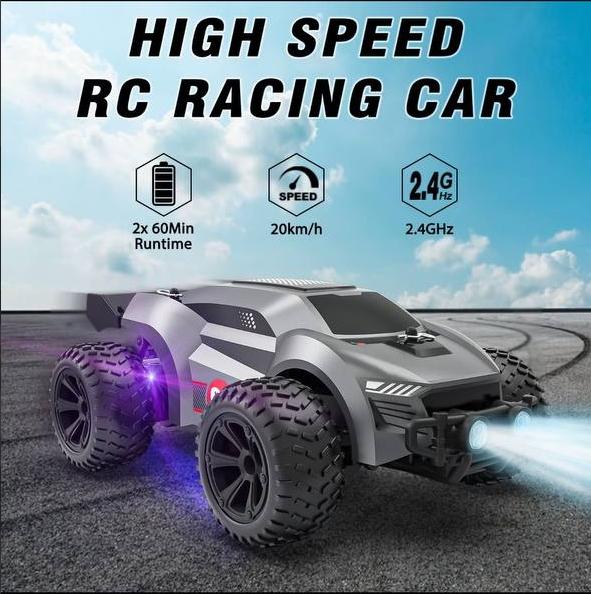 Remote Control Car-Speed ​​20 kilometers per hour, super endurance remote control car, 2×1000mAH RC car, birthday gift for children aged 3-8, children's gift, holiday gift