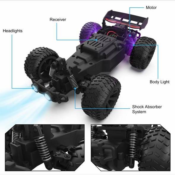 Remote Control Car-Speed ​​20 kilometers per hour, super endurance remote control car, 2×1000mAH RC car, birthday gift for children aged 3-8, children's gift, holiday gift