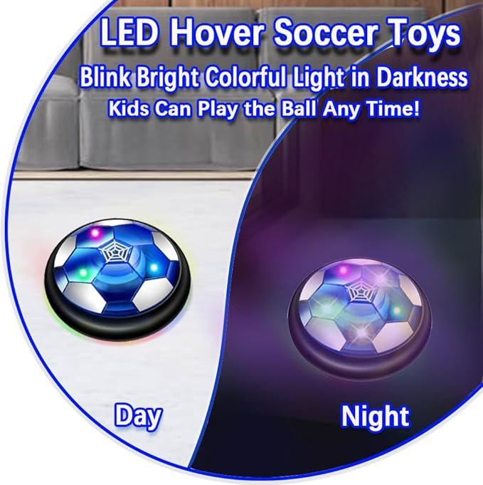 Hover Soccer : 1 Floating Soccer Balls with 2 Goals,  Indoor Active Game Ball – Fun Gliding Disk Toy for Kids Ages 5-12, Perfect Birthday or Christmas Gift for Boys and Girls