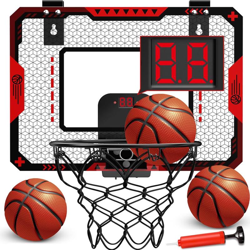 Basketball Hoop Indoor for 5 6 7 8 9 10+ Year Old Boys Kids, Mini Basketball Hoop with Electronic Scoreboard Over The Door, Sport Toys Birthday Gift