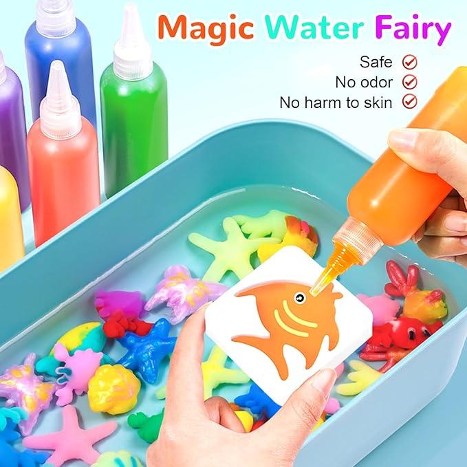 2025 New Color Change Magic Water Genie Toy Kit, Color change gel, 6 molds imaginative games, Christmas gifts birthday gifts, party gifts and family friendly game items