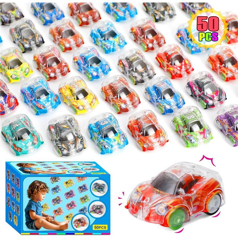 Worgree 50 Pcs Mini Pull Back Cars Small Race Car Toys for Kids Bulk Party Favors Classroom Prizes Birthday Gifts Piñata Goodie Bag Stuffers Ages 4-12