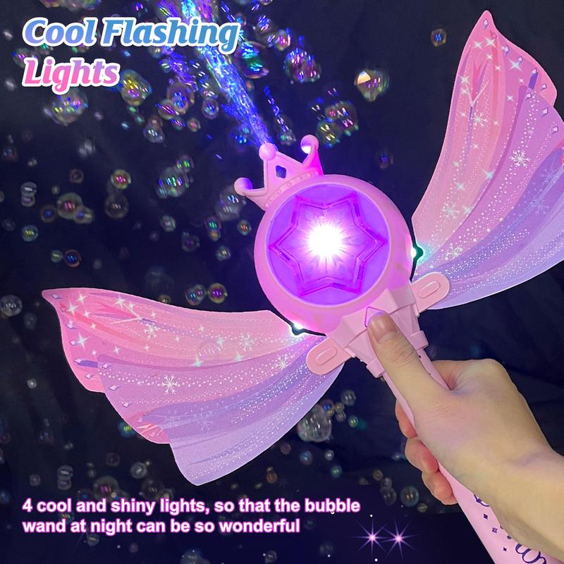 Christmas Bubble Wands for Kids Girls - LED Light & Music Bubble Machine, Outdoor Party Birthday Toys for Toddlers, Gift for Girls