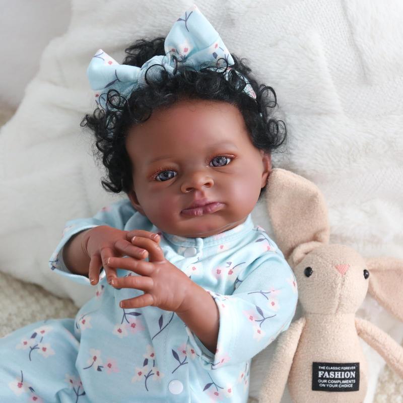 Wooroy Realistic Baby Doll - Birthday Gift, Kids Gift, Girl Gift, Big Sister Gift, Christmas Gift, Brown Skin, Lifelike Reborn Baby Dolls Black Girl- 20-Inch Realistic Newborn Real Life Baby Dolls with Clothes Gift for Kids Age 3+