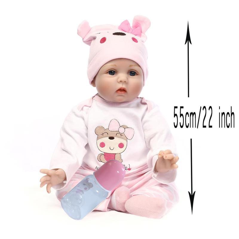 24inch 60cm Reborn Dolls Girl Doll, 1 Count Handmade Soft Vinyl Silicone Realistic Newborn Doll, Stocking Fillers Gift, Christmas Gift