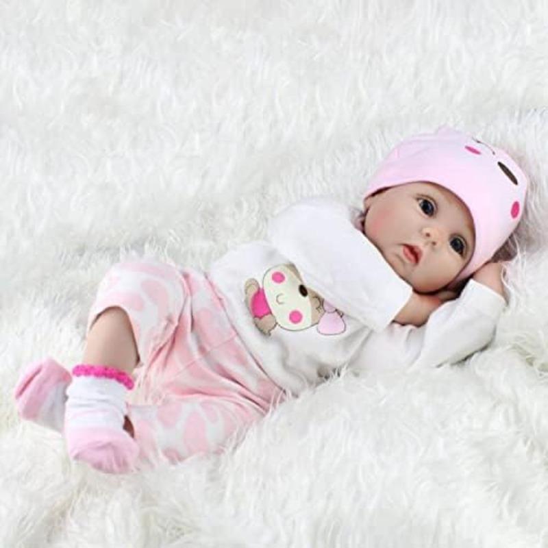 24inch 60cm Reborn Dolls Girl Doll, 1 Count Handmade Soft Vinyl Silicone Realistic Newborn Doll, Stocking Fillers Gift, Christmas Gift