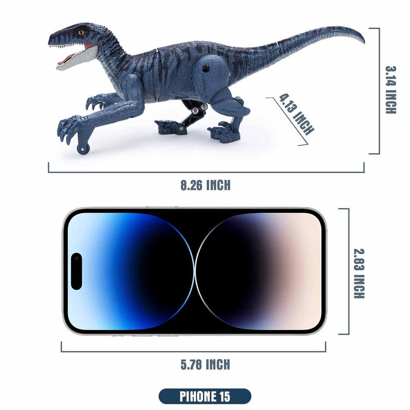 Remote Control Dinosaur Toys  for Kids, Electronic RC Dinosaur Walking Robot Toy with Light & Realistic Roaring Sound Velociraptor