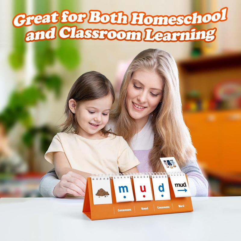 CVC Word Games,Phonics Games Flash Card for Classroom,Learn to Read,Reading Manipulative Spelling Educational Toy Learning Activity Teacher School