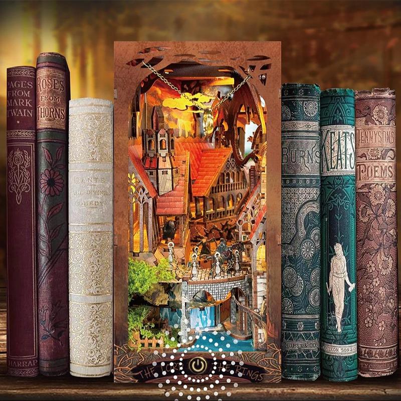 Wizarding World Wooden Puzzle, 3D Wooden Puzzle, DIY Wooden Craft Kit, DIY House Assembly Kit, Desktop Ornament for Home Office