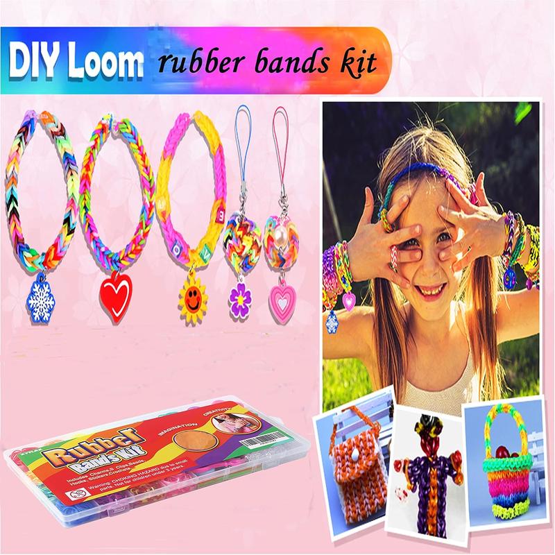 Rubber Band Bracelet Kit, Loom Making Kit for Girl, Loom Bands Refill Kits for Children Boy Girls Gift DIY Friendship Bracelets