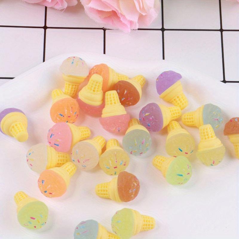 Luminous Resin Ice Cream Cone (10pcs), Kawaii glowing Ice Cream Cone for DIY Hairpin Scrapbooking, DIY Supplies for Journal Making