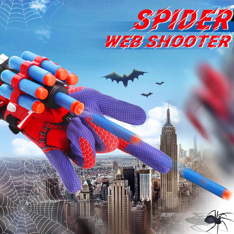 Web Shooters Toy 2 Pack,Web Slinger Toys with Spider Glove Launcher,Toys for Young Men Women's Christmas Gift, Halloween Present, Black Friday Gifts,Fun Toy