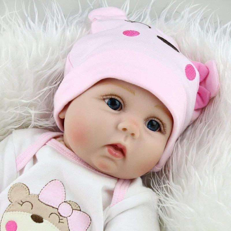 24inch 60cm Reborn Dolls Girl Doll, 1 Count Handmade Soft Vinyl Silicone Realistic Newborn Doll, Stocking Fillers Gift, Christmas Gift