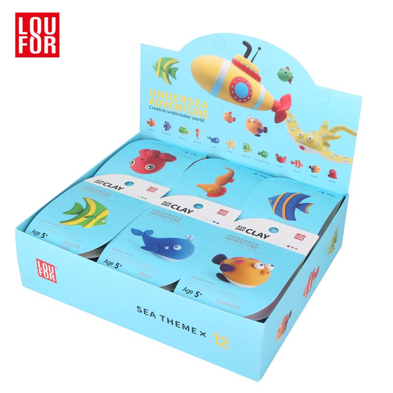 DIY Air Clay Craft Kit - Cute Sea Animals - 12 Boxes of Soft and Ultra Light Clay for Kids, Safe and Non-Toxic with Guided Tutorials