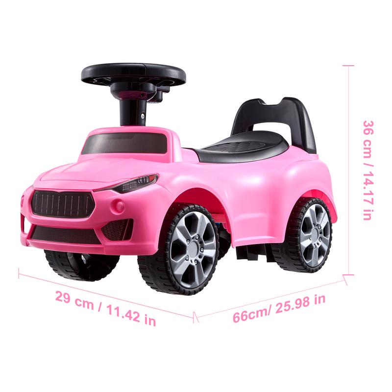 VEVOR Ride On Push Car for Toddlers, Ages 1-3, Ride Racer, Sit to Stand Toddler Ride On Toy, Classic Kids Ride On Car with Music Steering Wheel & Under Seat Storage, Ride On Toy for Boys Girls, Pink