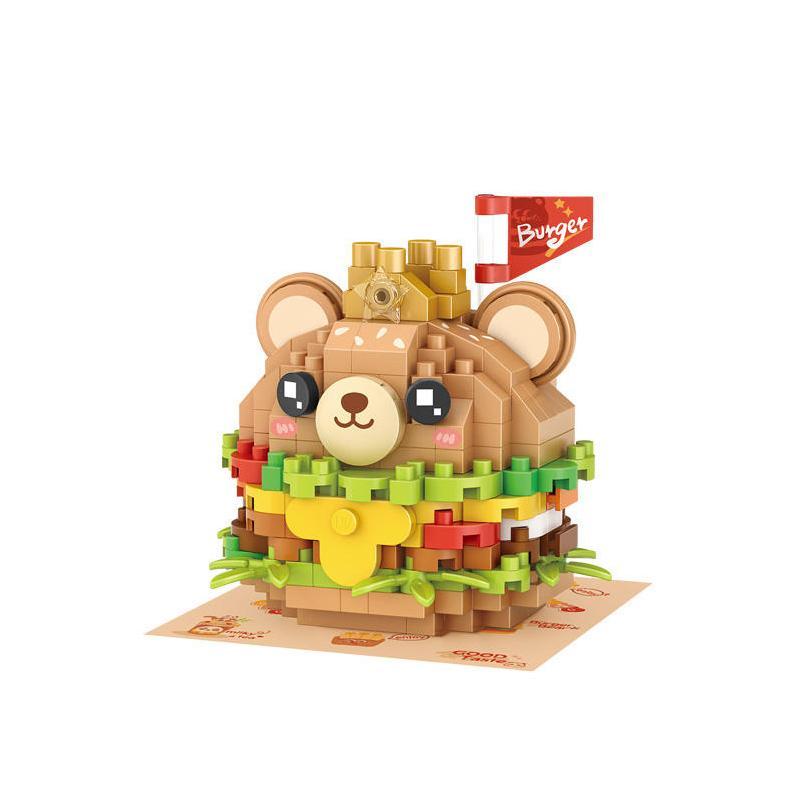 Bear Burger Design Building Block, Children's DIY Crafting Project, Creative And Cute Home Decoration